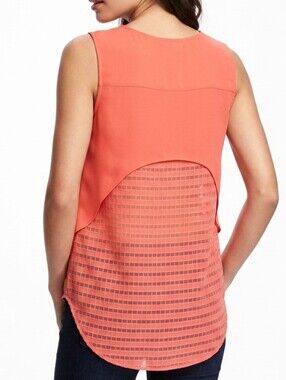 Orange mesh v-neck layer tank tangerine OST